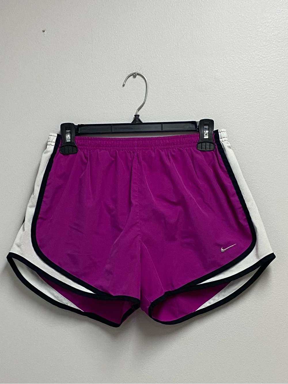 Nike Women’s Magenta Athletic Shorts with White Panels medium